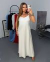 Сукня з королівського атласу молочна №98376