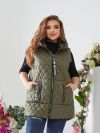 Стильна стегана жилетка хакі №98399