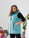 Стильна стегана жилетка бірюза №98396