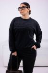 Костюм з велюру чорний №98378